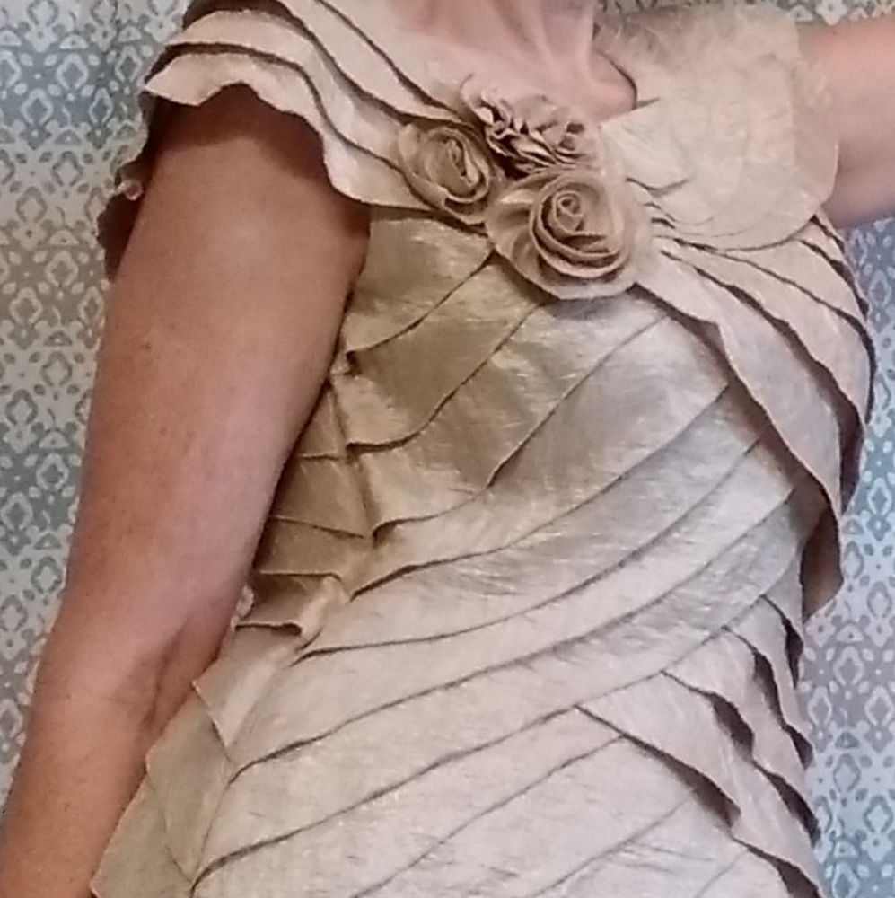 Shimmering gold beige dress